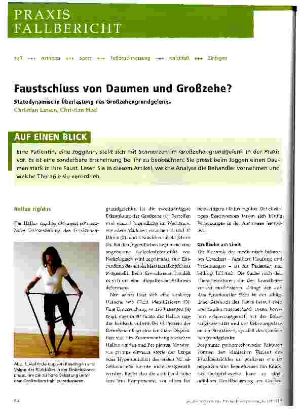 Vorschauseite 1: Faustschluss von Daumen und Großzehe?