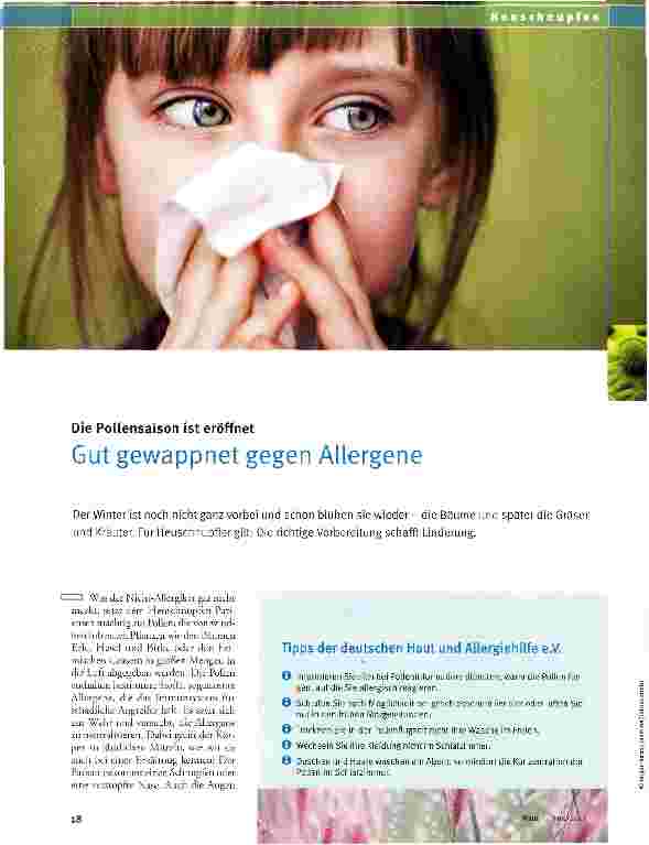 Vorschauseite 1: Gut gewappnet gegen Allergene