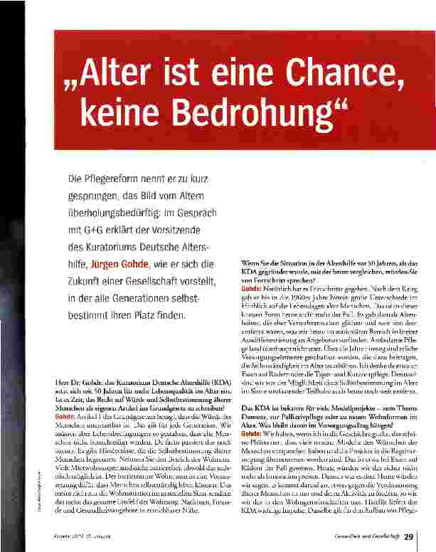 Vorschauseite 1: Alter ist eine Chance, keine Bedrohung
