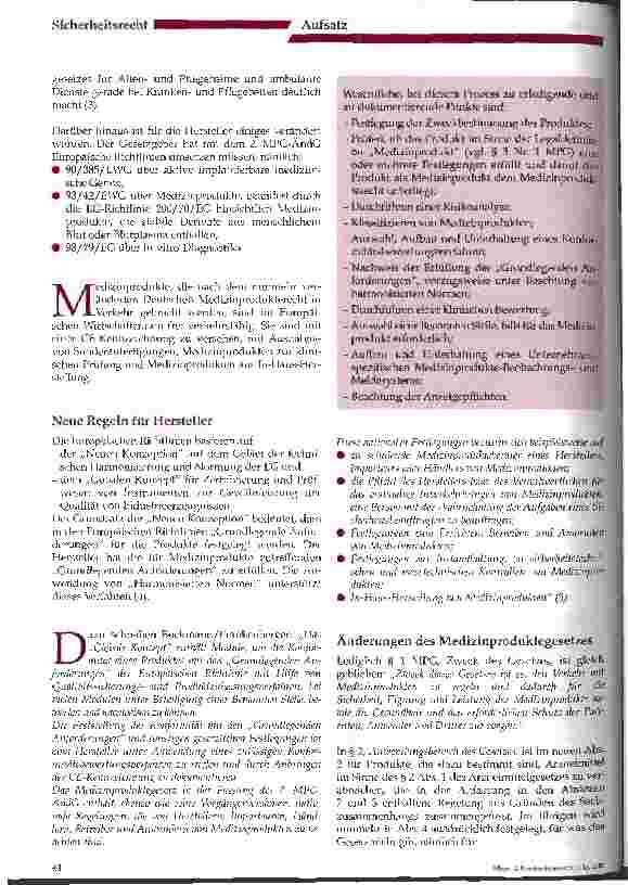 Vorschauseite 2: Das neue Medizinprodukterecht Ein Überblick für Betreiber und Anwender