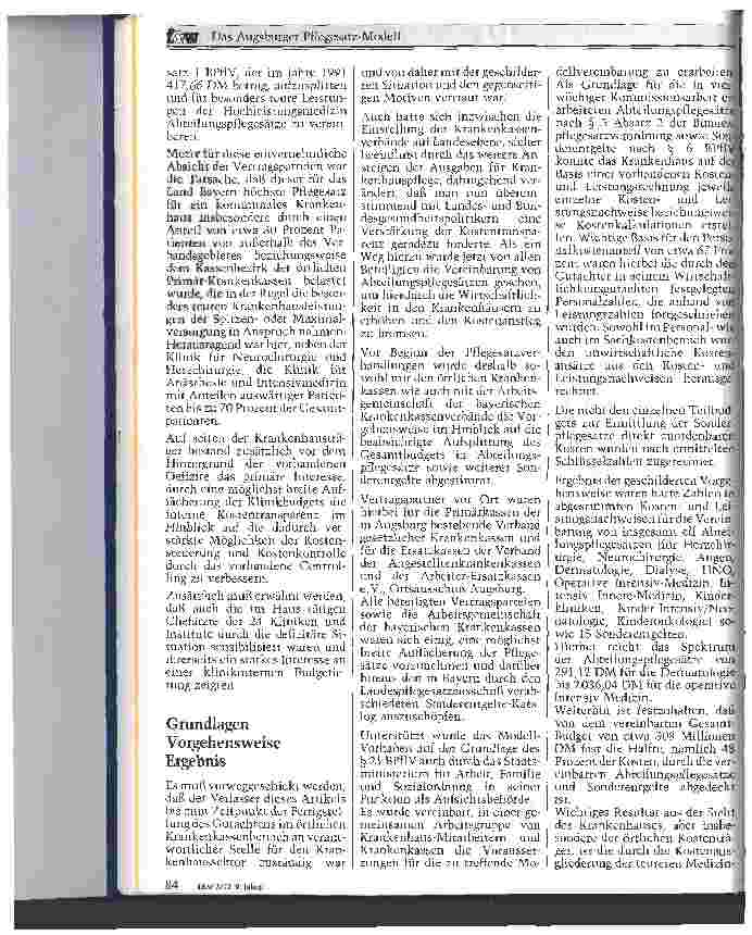 Vorschauseite 2: Das Augsburger Pflegesatz-Modell