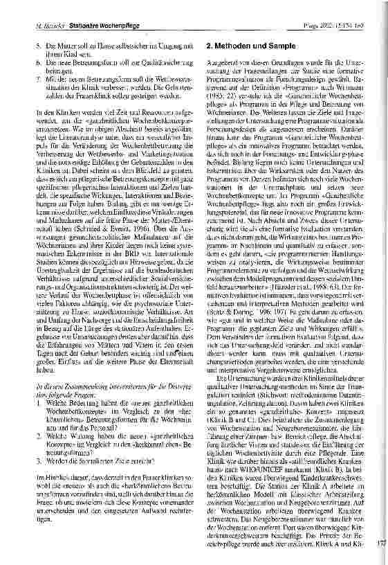 Vorschauseite 3: Stationäre Wochenpflege:Evaluation ganzheitlicher und herkömmlicher Betreuungsformen in der postpartalen Phase