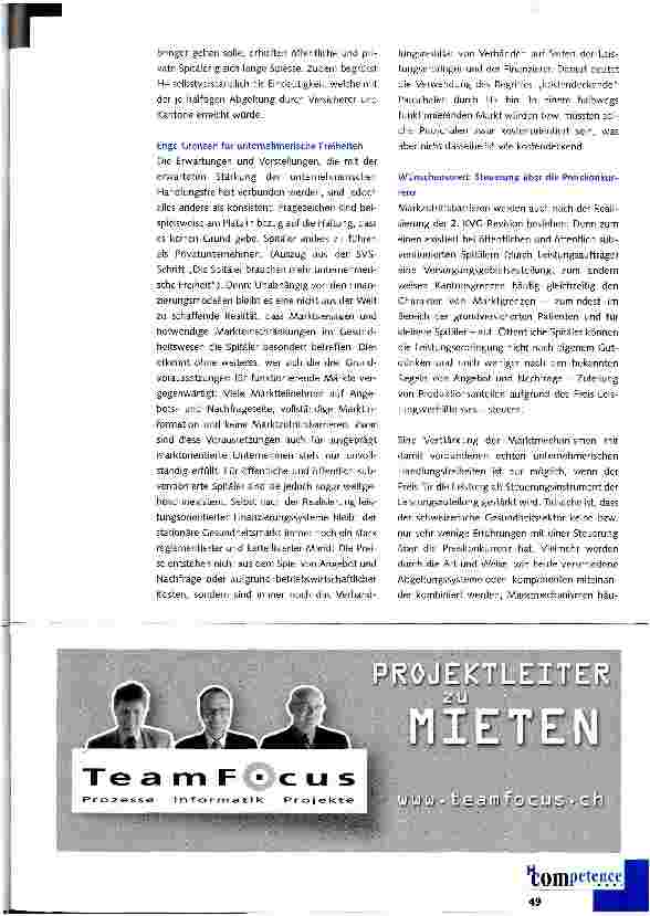 Vorschauseite 3: 2. KVG-Revison - wieviel unternehmerische Freiheit für die Spitäler?