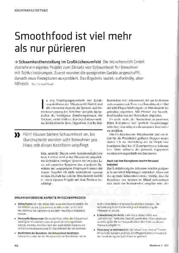 Vorschauseite 1: Smoothfood ist viel mehr als nur pürieren