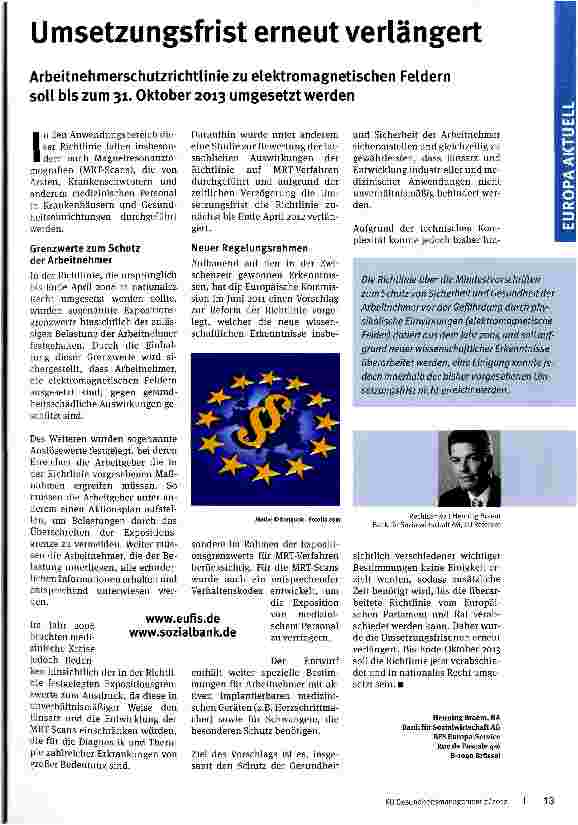 Vorschauseite 1: Umsetzungsfrist erneut verlängert