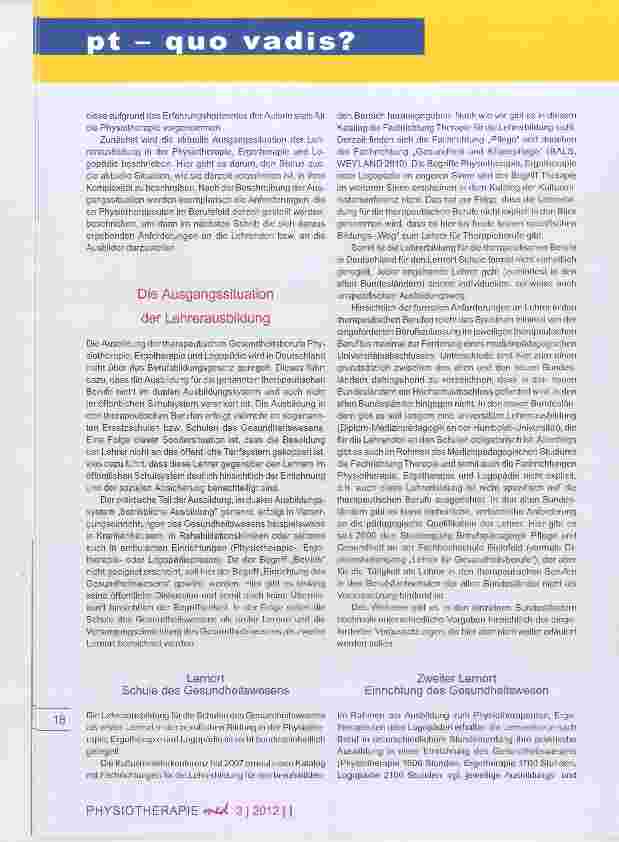 Vorschauseite 2: Akademisierung der Lehrerausbildung für therapeutische Berufe