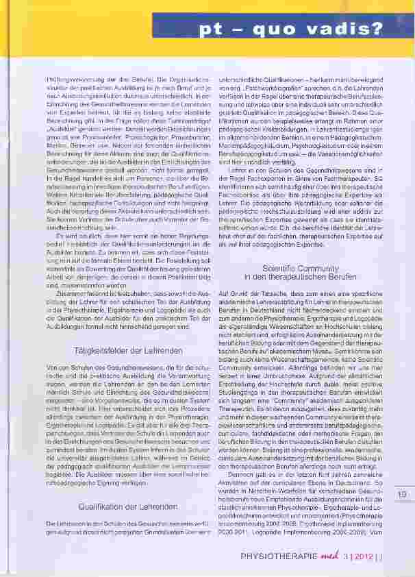 Vorschauseite 3: Akademisierung der Lehrerausbildung für therapeutische Berufe