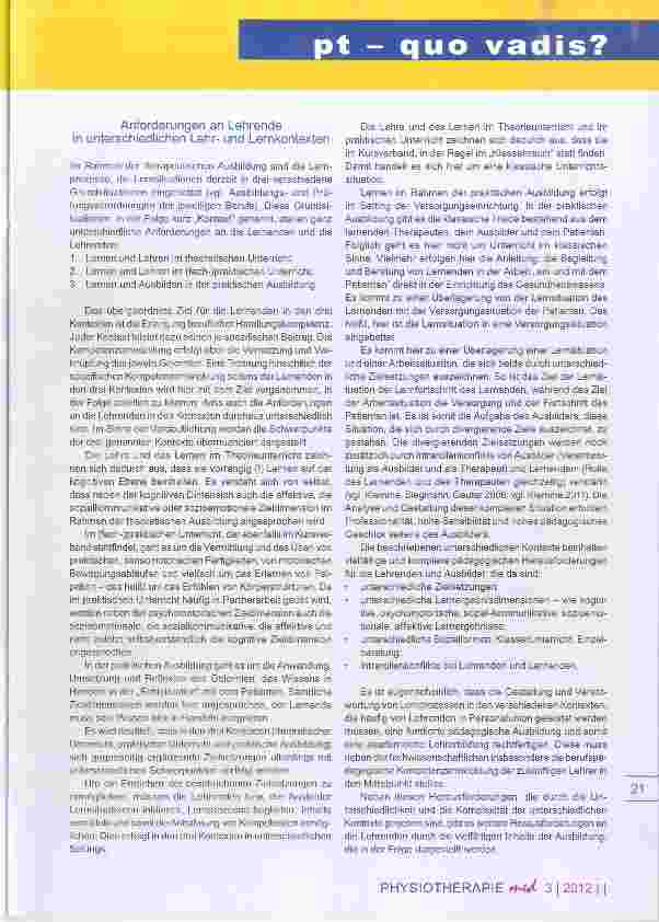 Vorschauseite 5: Akademisierung der Lehrerausbildung für therapeutische Berufe