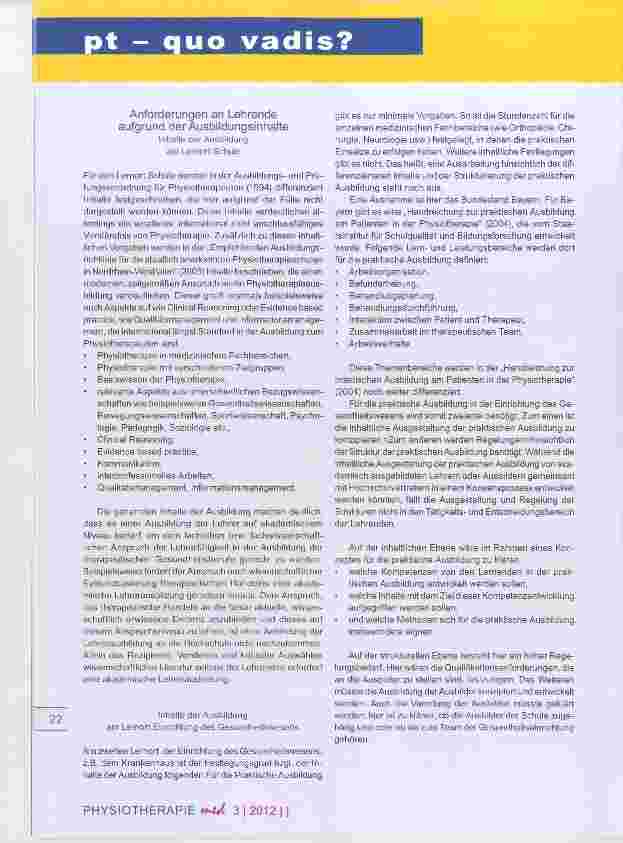 Vorschauseite 6: Akademisierung der Lehrerausbildung für therapeutische Berufe