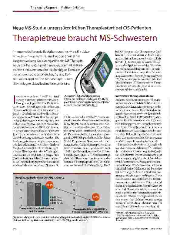 Vorschauseite 1: Therapietreue braucht MS-Schwestern