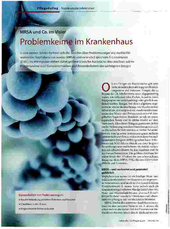 Vorschauseite 1: Problemkeime im Krankenhaus
