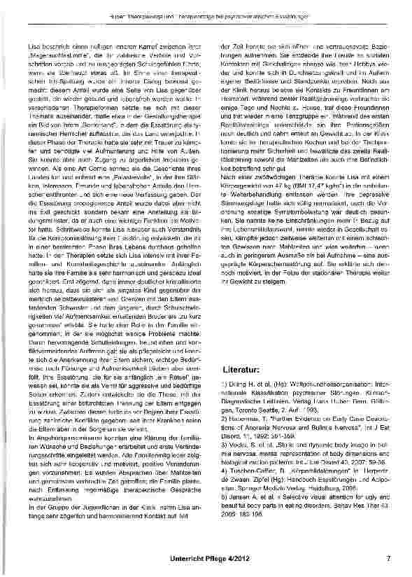 Vorschauseite 6: Therapiewege und Therapieerfolge bei psychosomatischen Essstörungen