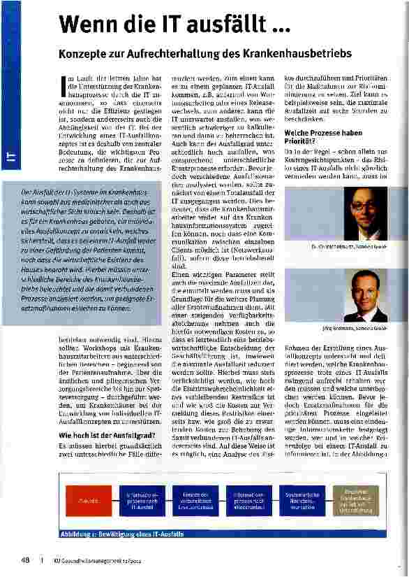 Vorschauseite 1: Wenn die IT ausfällt... Konzepte zur Aufrechterhaltung des Krankenhausbetriebs