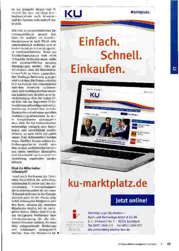 Vorschauseite 2: Wenn die IT ausfällt... Konzepte zur Aufrechterhaltung des Krankenhausbetriebs
