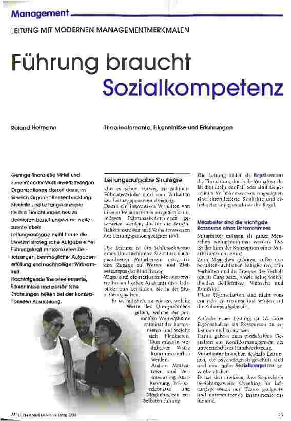 Vorschauseite 1: Führung braucht Sozialkompetenz