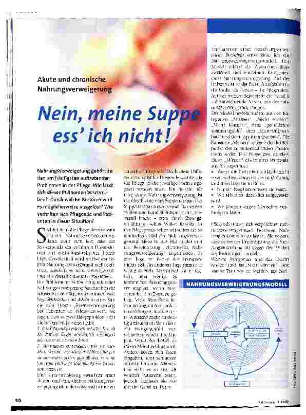 Vorschauseite 1: Nein, meine Suppe ess ich nicht! Akute und chronische Nahrungsverweigerung