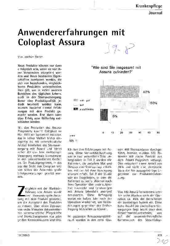 Vorschauseite 1: Anwendererfahrungen mit Coloplast Assura