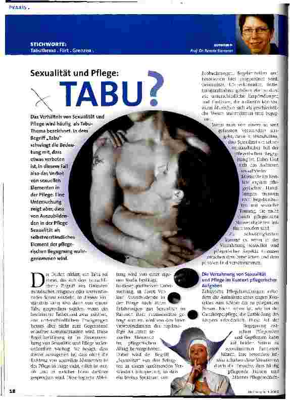 Vorschauseite 1: Sexualität und Pflege: Tabu?