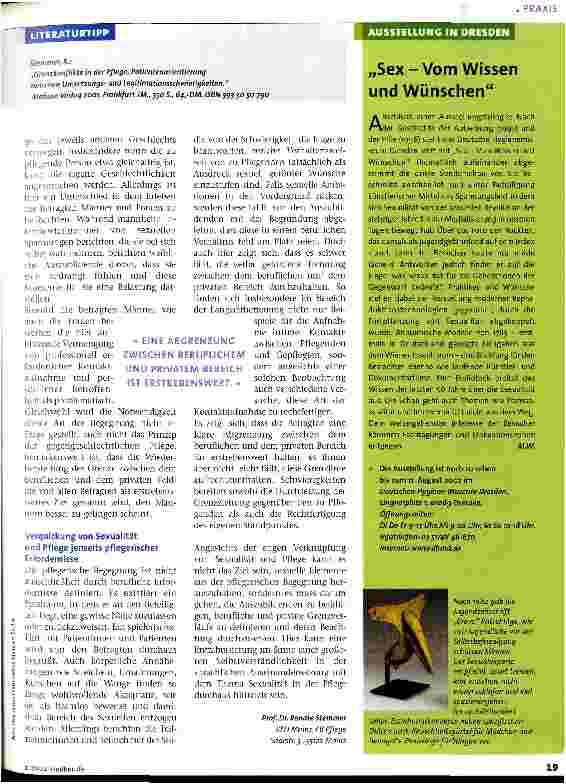 Vorschauseite 2: Sexualität und Pflege: Tabu?