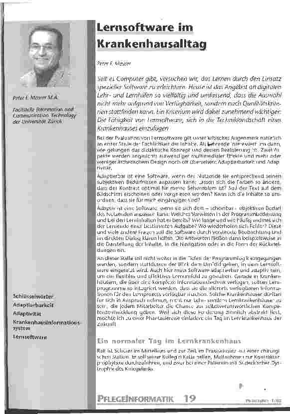 Vorschauseite 1: Lernsoftware im Krankenhausalltag