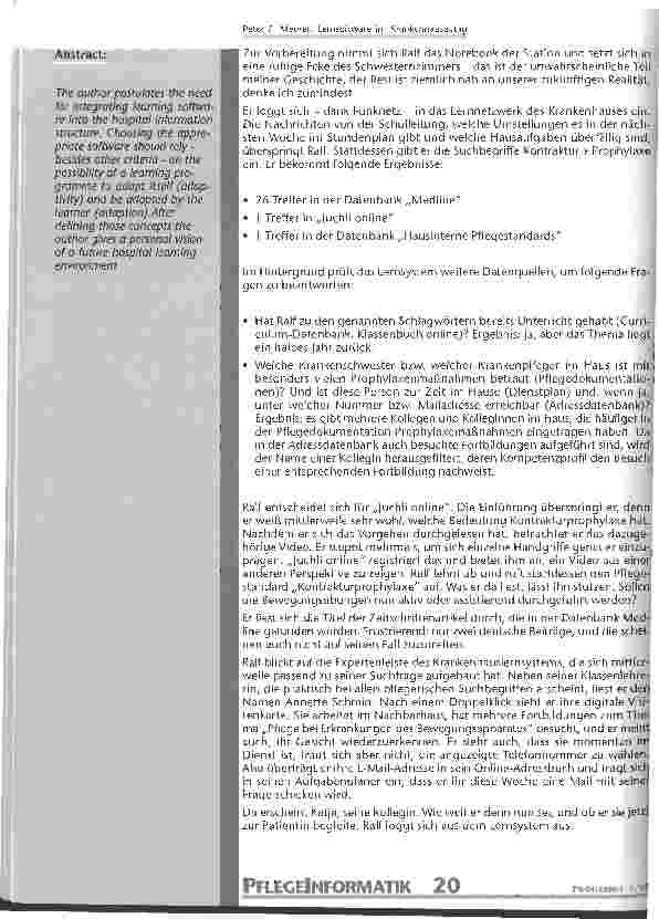 Vorschauseite 2: Lernsoftware im Krankenhausalltag