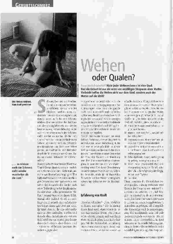 Vorschauseite 1: Wehen oder Qualen?