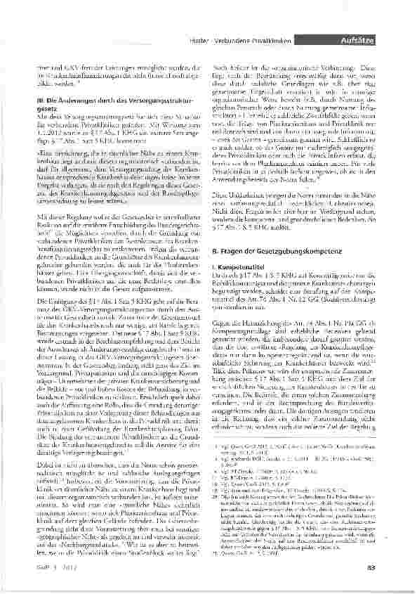 Vorschauseite 3: Verbundene Privatkliniken - ein vergütungsund krankenhausrechtliches Ärgernis?
