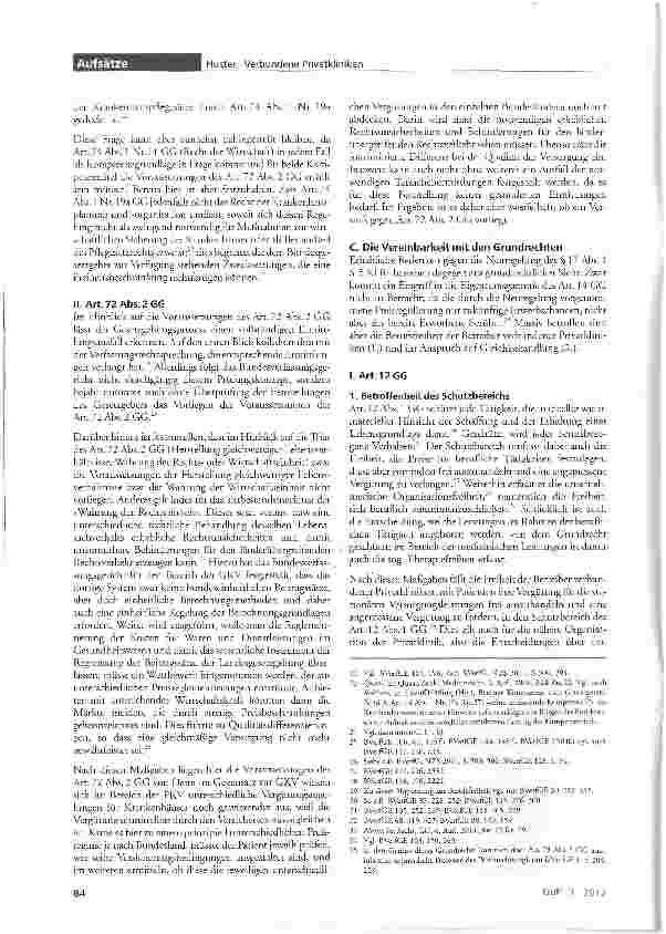 Vorschauseite 4: Verbundene Privatkliniken - ein vergütungsund krankenhausrechtliches Ärgernis?