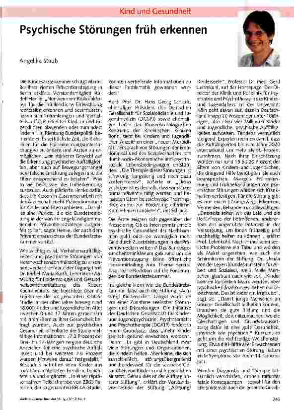 Vorschauseite 1: Psychische Störungen früh erkennen