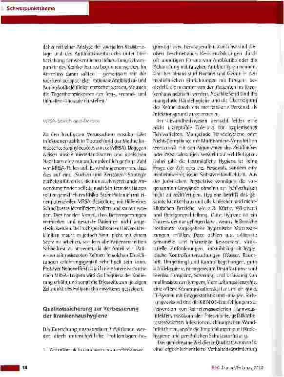 Vorschauseite 3: Krankenhaushygiene im Spiegel der Novellierung des Infektionsschutzgesetzes