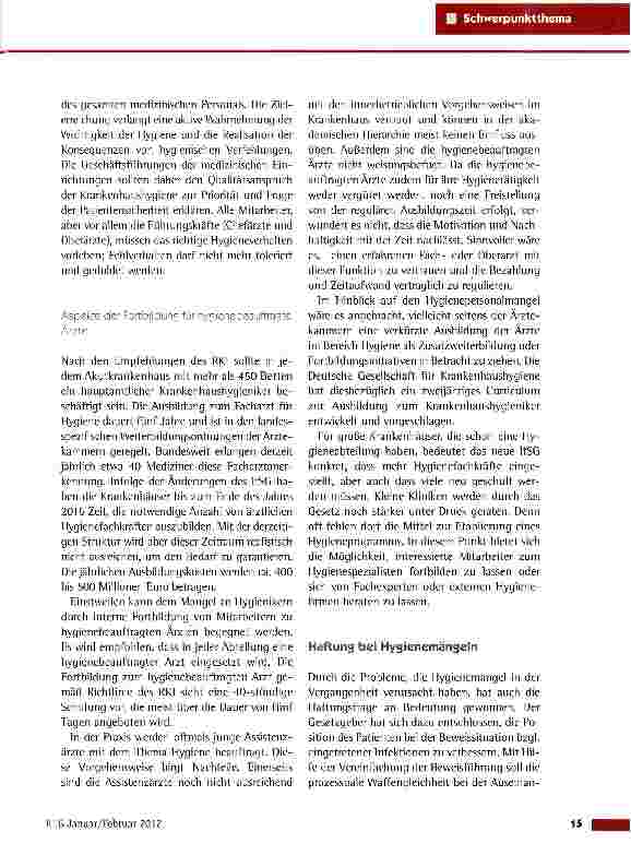 Vorschauseite 4: Krankenhaushygiene im Spiegel der Novellierung des Infektionsschutzgesetzes