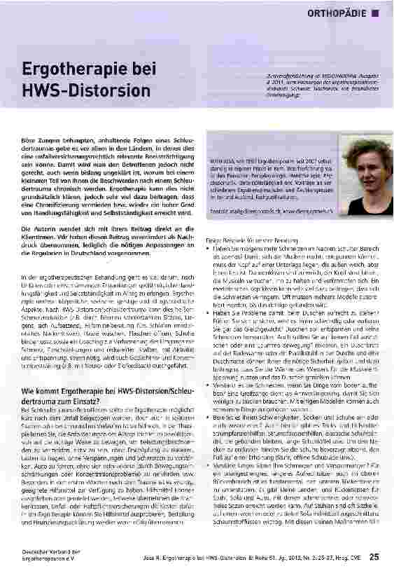 Vorschauseite 1: Ergotherapie bei HWS-Distorsion