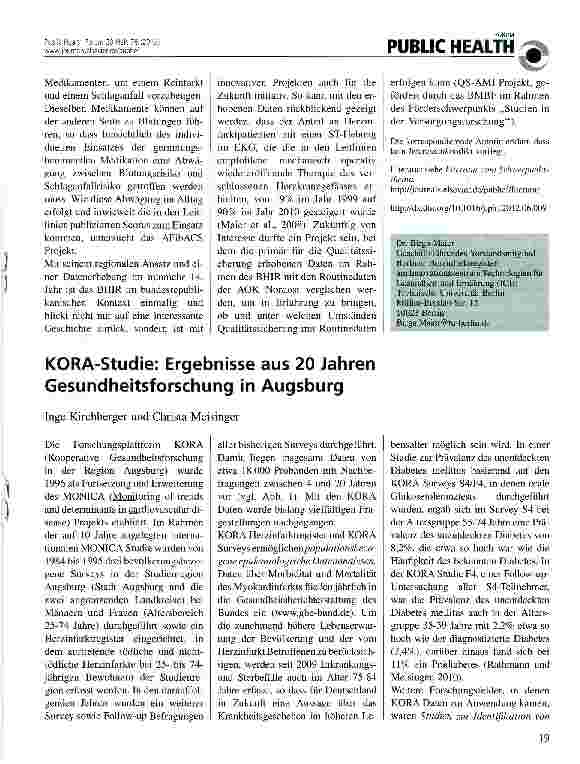 Vorschauseite 2: Das Berliner Herzinfarktregister als Beispiel für ein klinisches Register