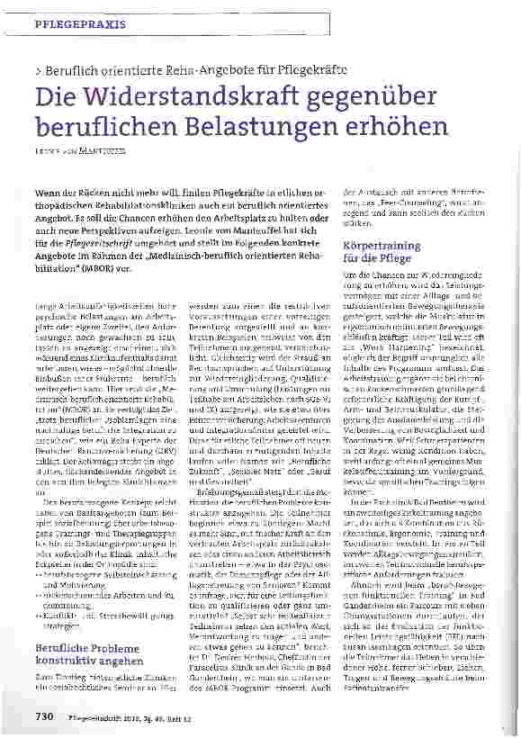 Vorschauseite 1: Die Widerstandskraft gegenüber beruflichen Belastungen erhöhen