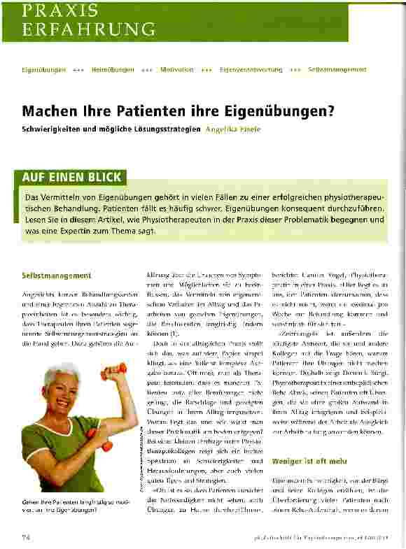Vorschauseite 1: Machen Ihre Patienten ihre Eigenübungen?