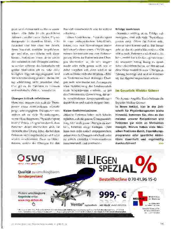 Vorschauseite 2: Machen Ihre Patienten ihre Eigenübungen?