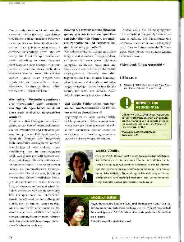 Vorschauseite 3: Machen Ihre Patienten ihre Eigenübungen?