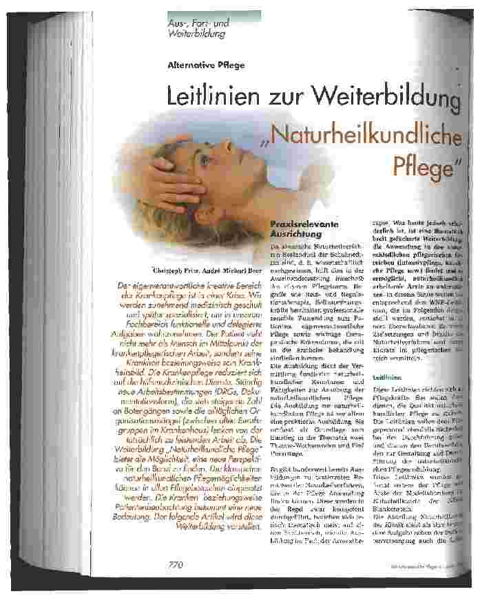 Vorschauseite 1: Leitlinien zur Weiterbildung Naturheilkundliche Pflege