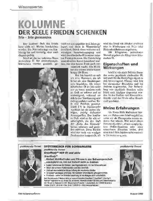 Vorschauseite 1: KOLUMNEDER SEELE FRIEDEN SCHENKENIris - Iris germanica