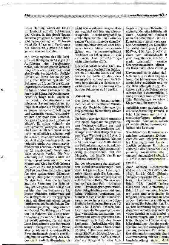 Vorschauseite 2: Abgrenzung der Verantwortungsbereiche zwischen Belegarzt und hinzugezogenem frei praktizierenden Arzt