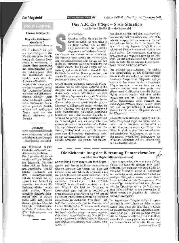 Vorschauseite 1: Die Sicherstellung der Betreuung Demenzkranker