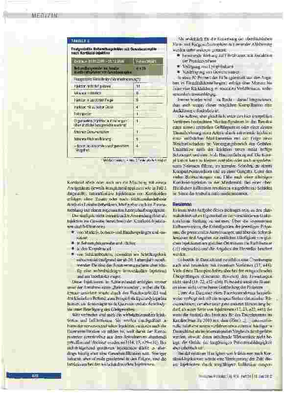 Vorschauseite 4: Septische und aseptische Komplikationen in Verbindung mit Kortikoid-Injektionen