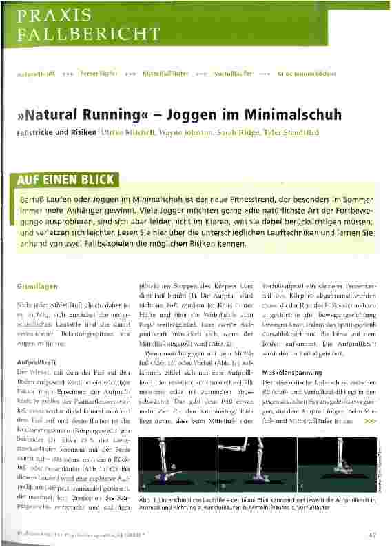 Vorschauseite 1: »Natural Running« - Joggen im Minimalschuh