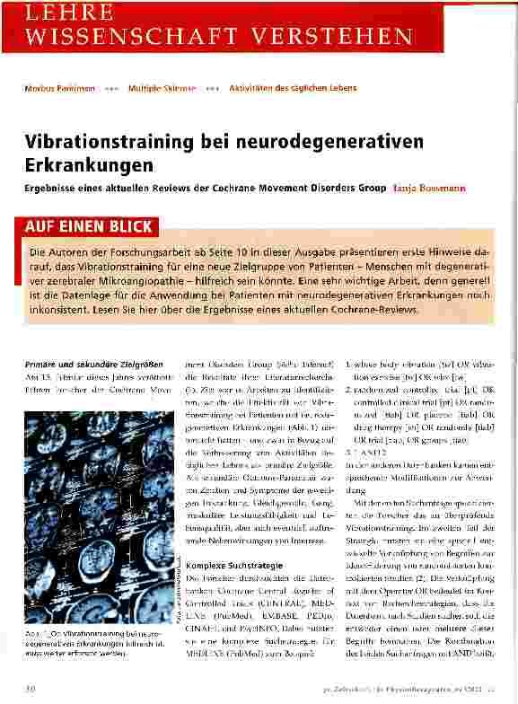 Vorschauseite 1: Vibrationstraining bei neurodegenerativen Erkrankungen
