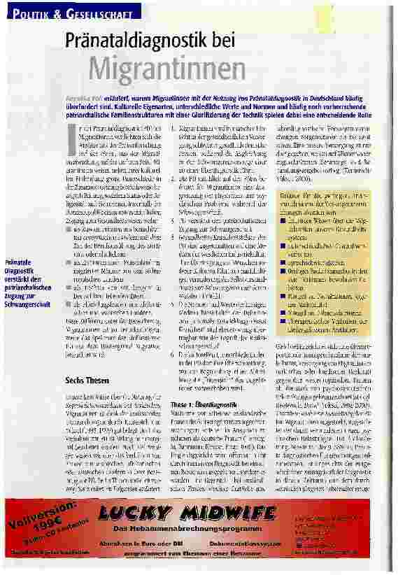 Vorschauseite 1: Pränataldiagnostik bei Migrantinnen