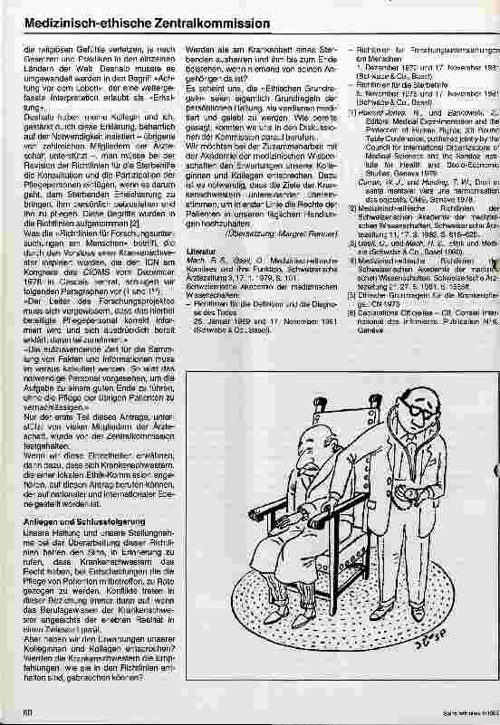 Vorschauseite 2: Vertretung der Krankenpflege in der Medizinisch-ethischen Zentralkommision