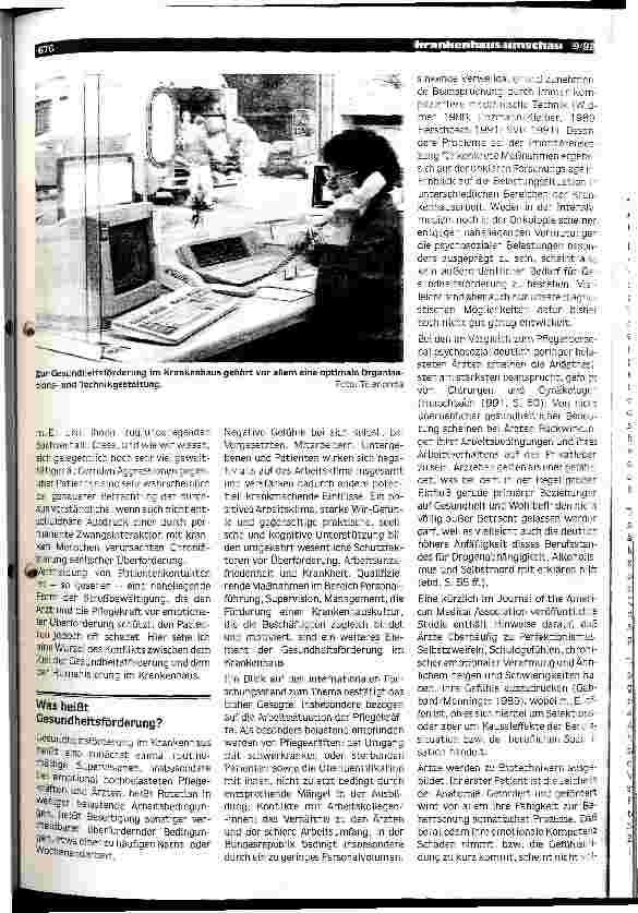 Vorschauseite 2: Gesundheitsförderung am Arbeitsplatz Krankenhaus 14. internationales Krankenhaussymposium 1992:das Krankenhaus zwischen Wunsch u.Wirklichk.