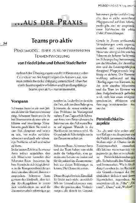 Vorschauseite 1: Teams pro aktiv Praxismodell einer zukunftsweisenden Teamentwicklung