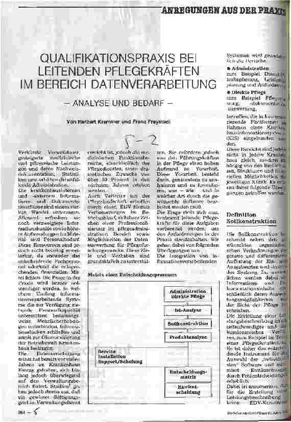 Vorschauseite 1: Qualifikationspraxis bei leitenden Pflegekräften im Bereich Datenverarbeitung - Analyse und Bedarf