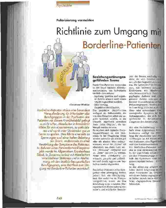 Vorschauseite 1: Richtlinie zum Umgang mit Borderline-Patienten